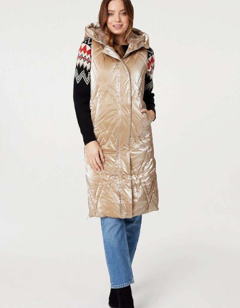 Longline Hooded Puffer Vest