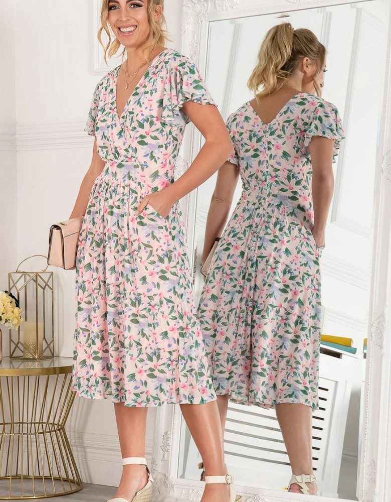 Kaylynn Wrap Mesh Dress
