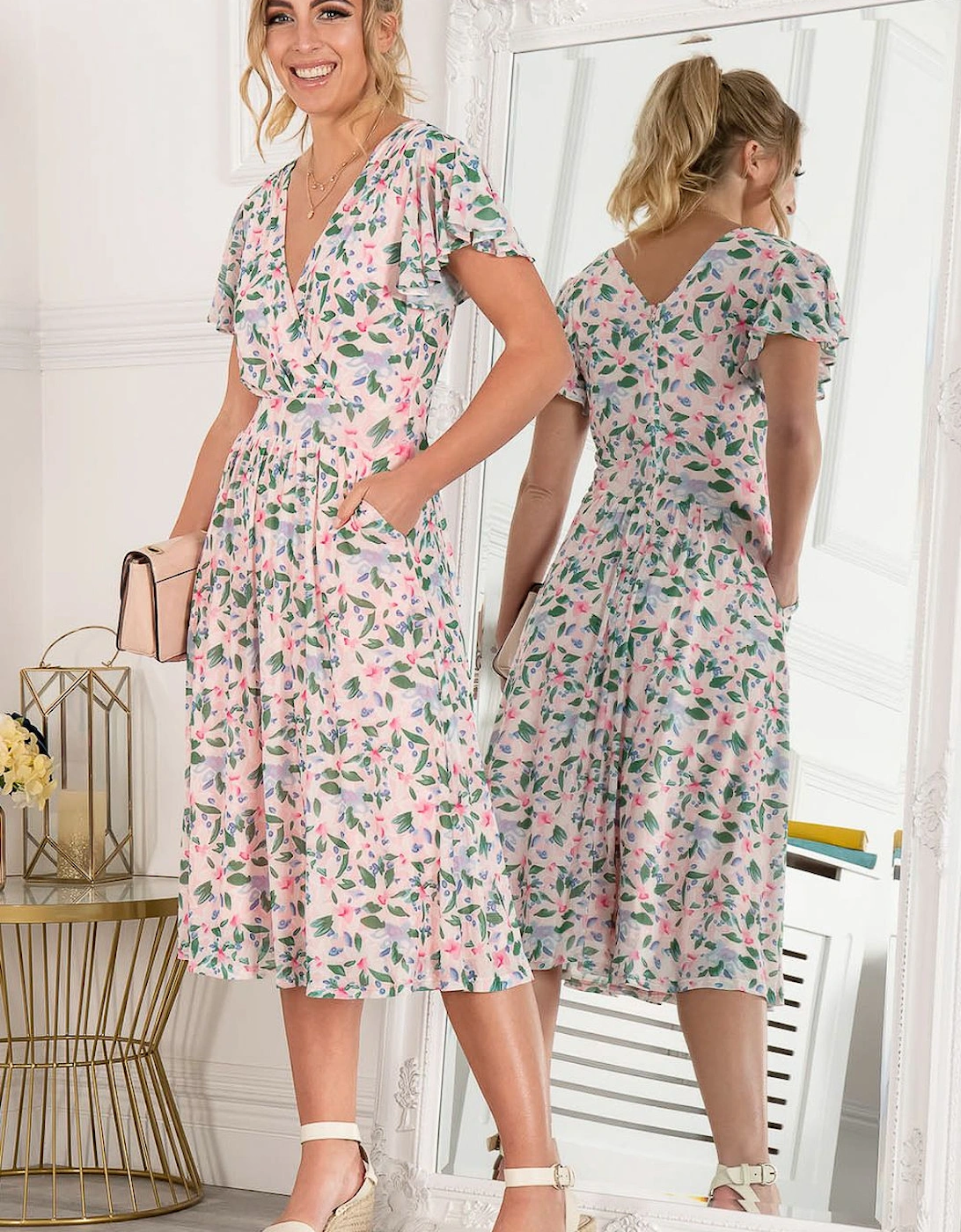 Kaylynn Wrap Mesh Dress, 2 of 1