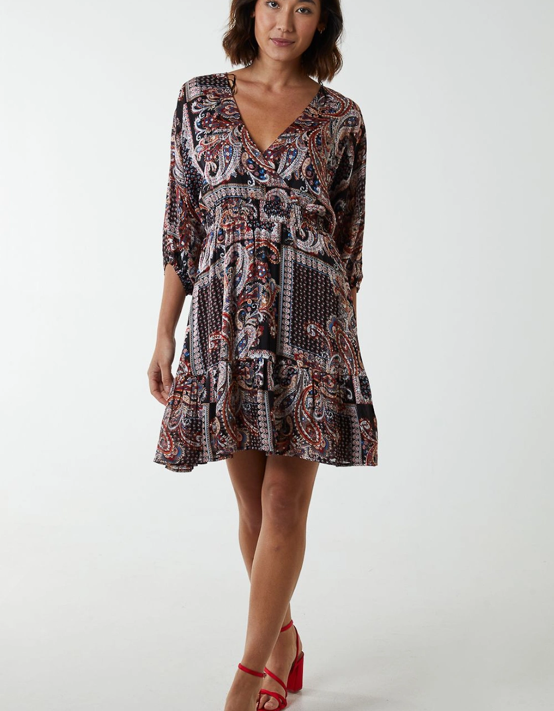 Wrap Front Kimono Sleeve Dress, 2 of 1