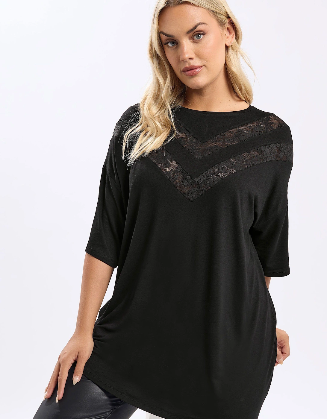 Chevron Lace Insert T-Shirt, 2 of 1