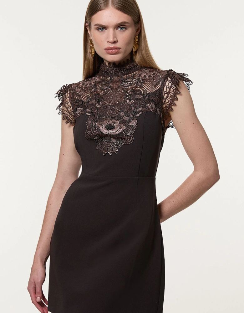 Guipure Lace Woven Mini Dress