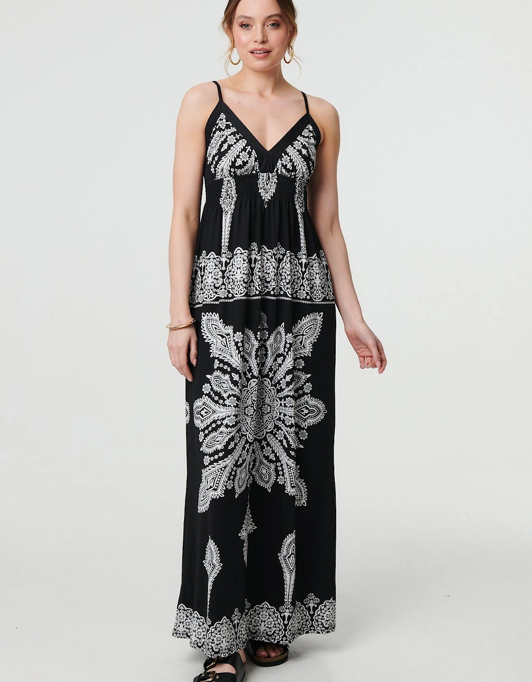Printed Cami Strap Empire Maxi Dress, 2 of 1