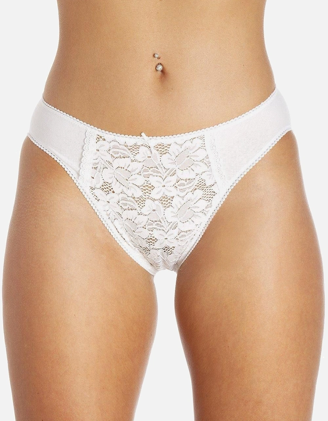Three Pack Lace Front HI-Leg Briefs, 2 of 1