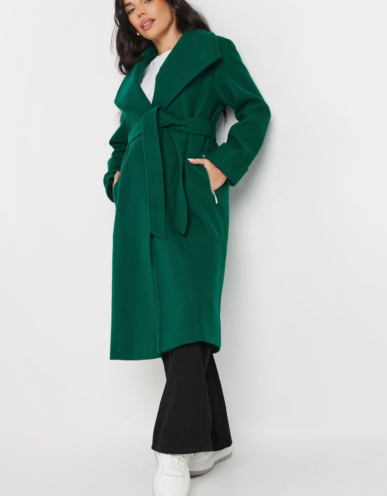 Petite Belted Wrap Coat