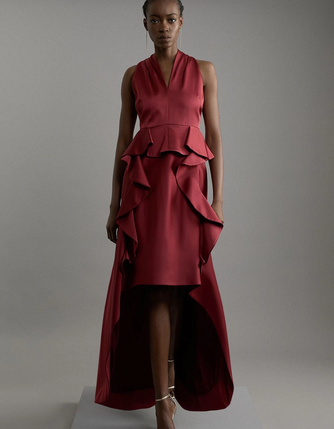 Tailored Colour Block Ruffled Midaxi Dress, 2 of 1