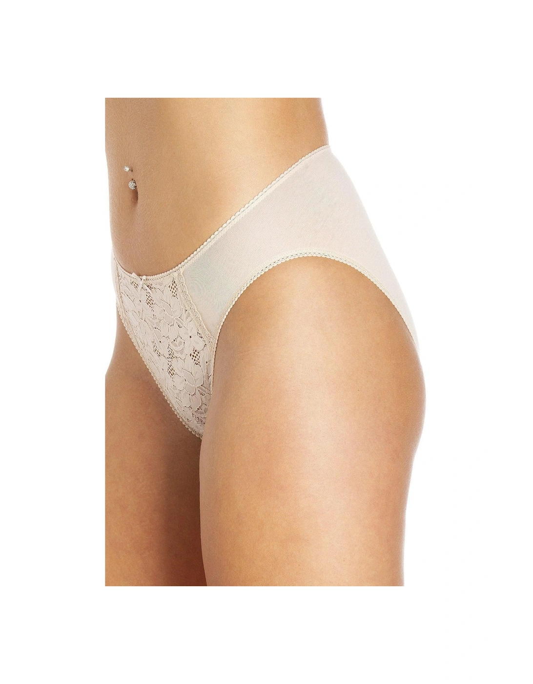 Three Pack Lace Front HI-Leg Briefs, 2 of 1