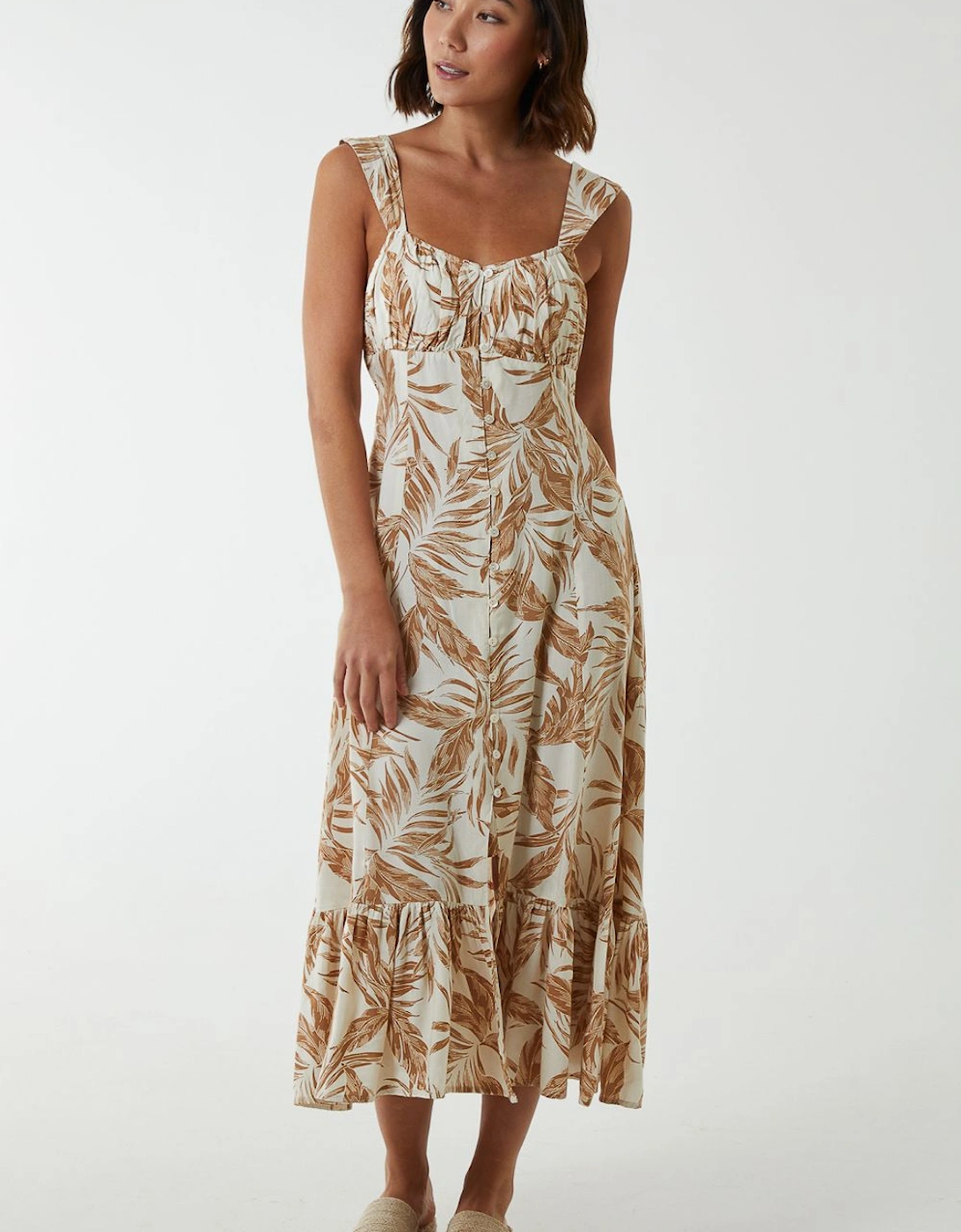 Tropical Print Button Front Dress, 2 of 1