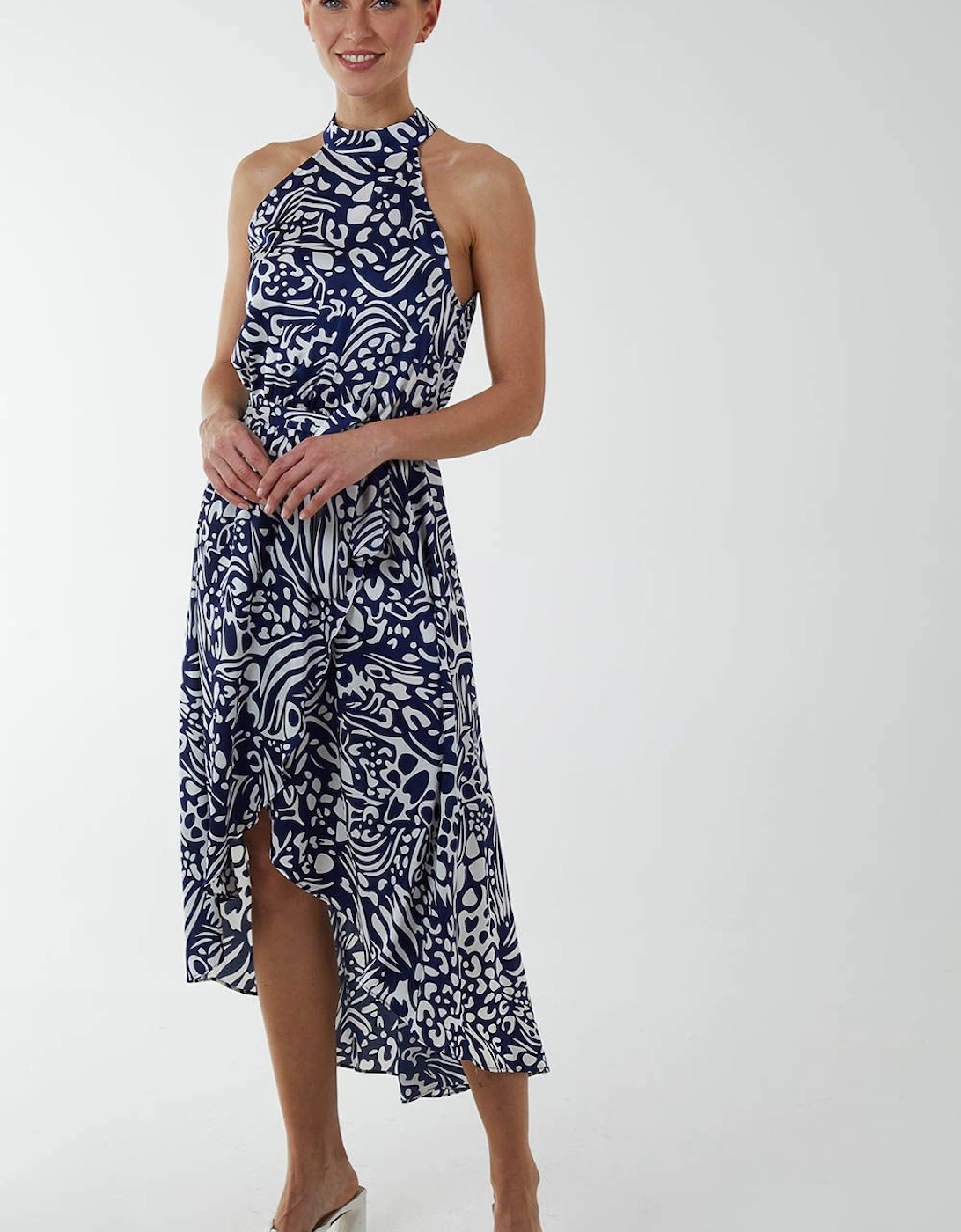 Halter Midi Wrap Dress, 2 of 1
