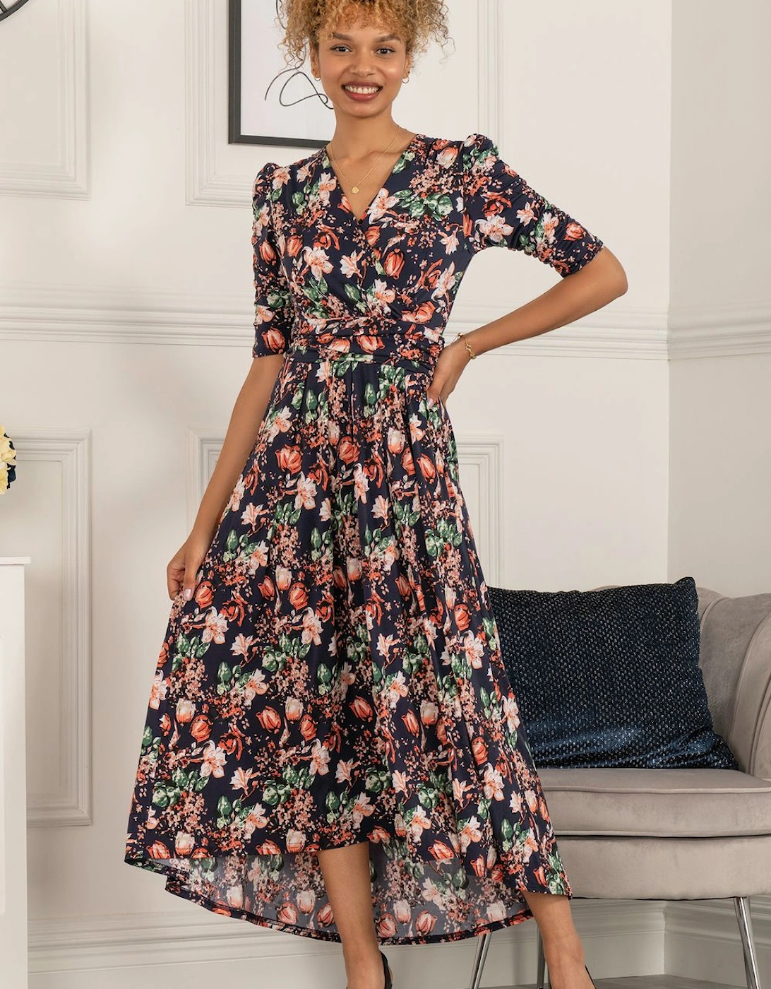 Maanasi Ruched Sleeve Jersey Maxi Dress, 2 of 1