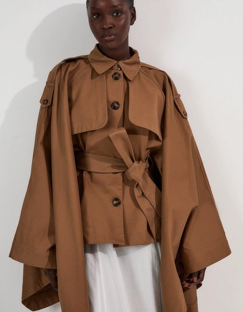 Cape Detail Trench Coat