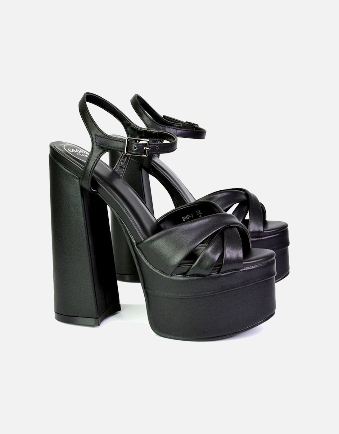 'Anya' Strappy Chunky Super High Block Heel Platform Shoes, 2 of 1