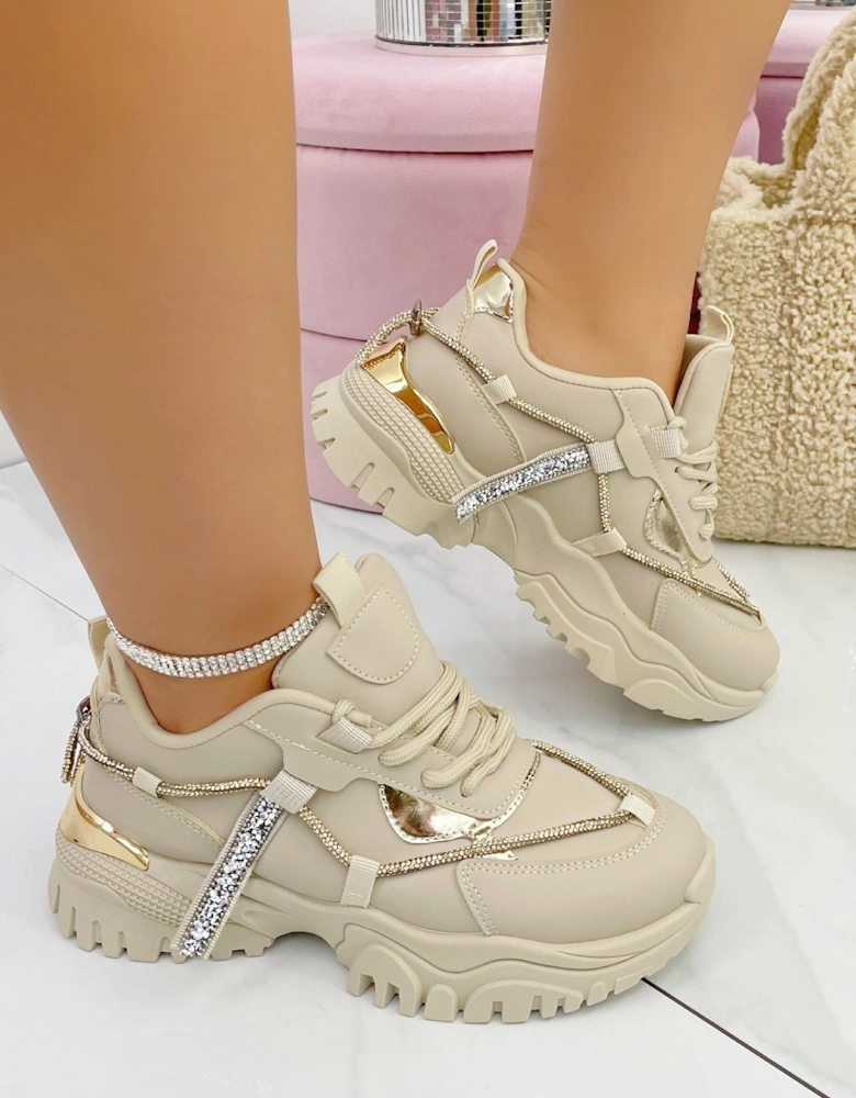 Crystal Track Luxe Chunky Trainers