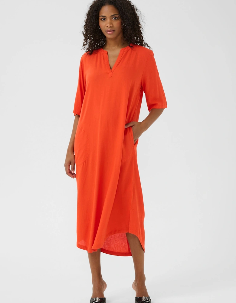 KAmilia 3/4 Sleeve Kaftan Midi Dress Striped
