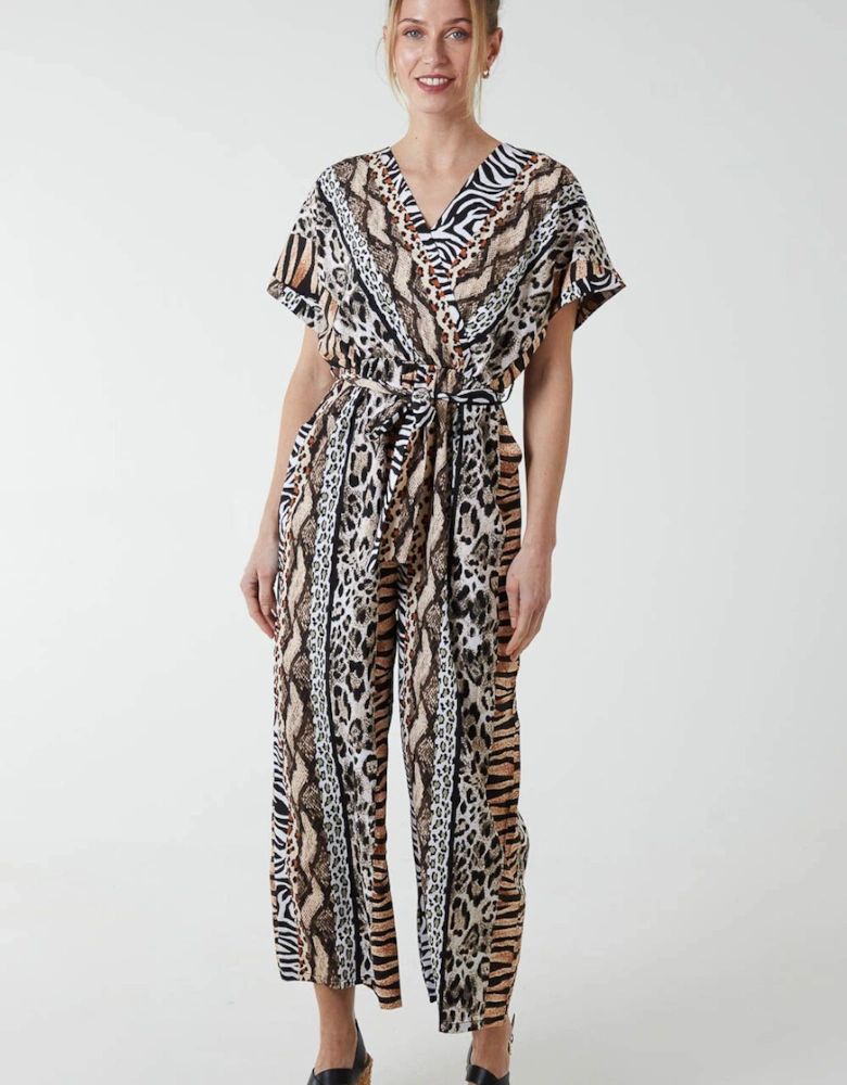 Multi Stripe Animal Jumpsuit