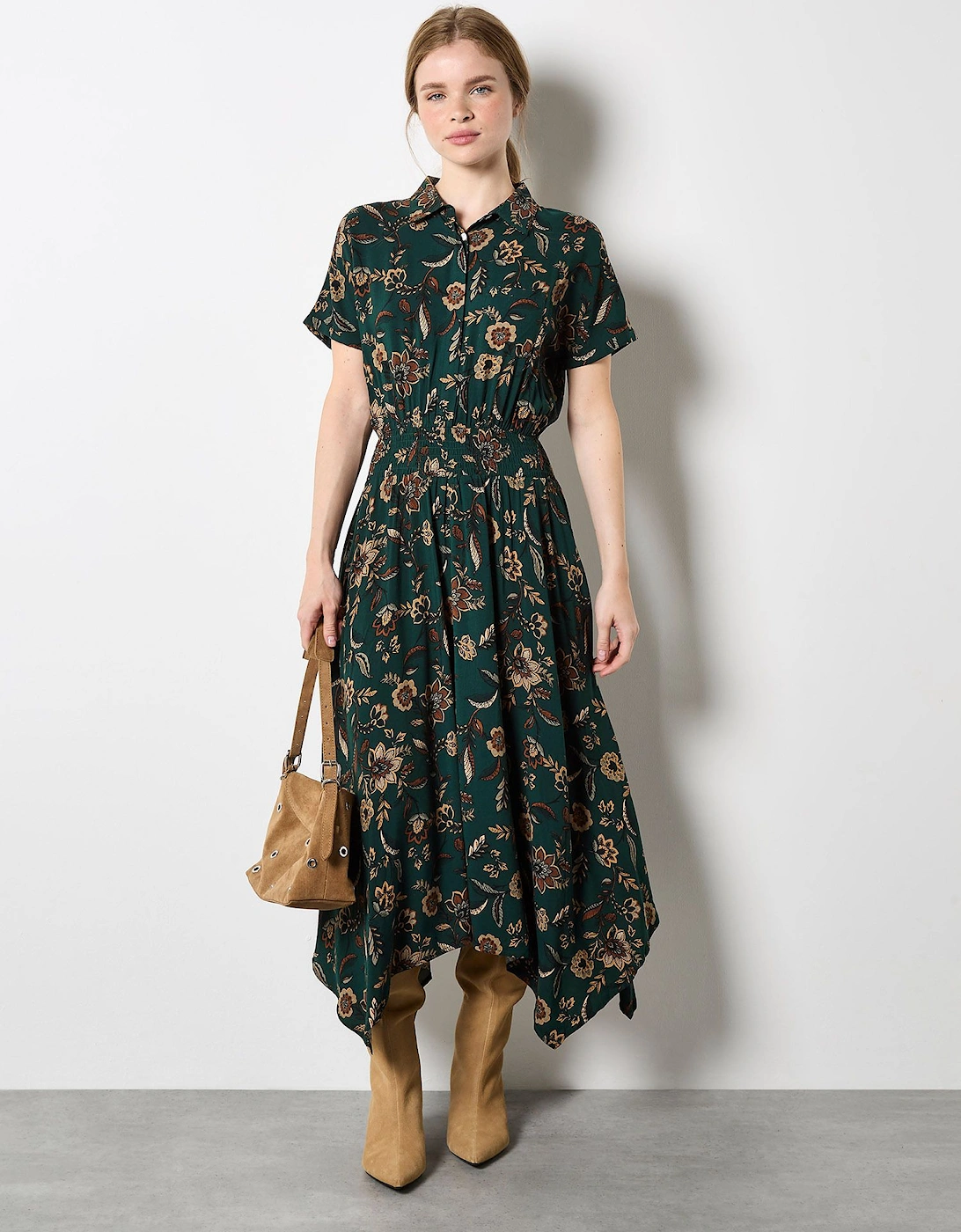Sarasa Floral Shirt Midi Dress, 2 of 1