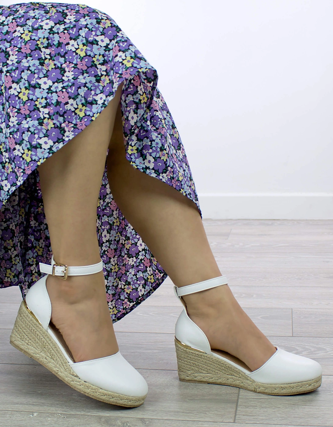 Mid Wedge Heel Ankle Strap Platform Sandals  Espadrilles, 2 of 1