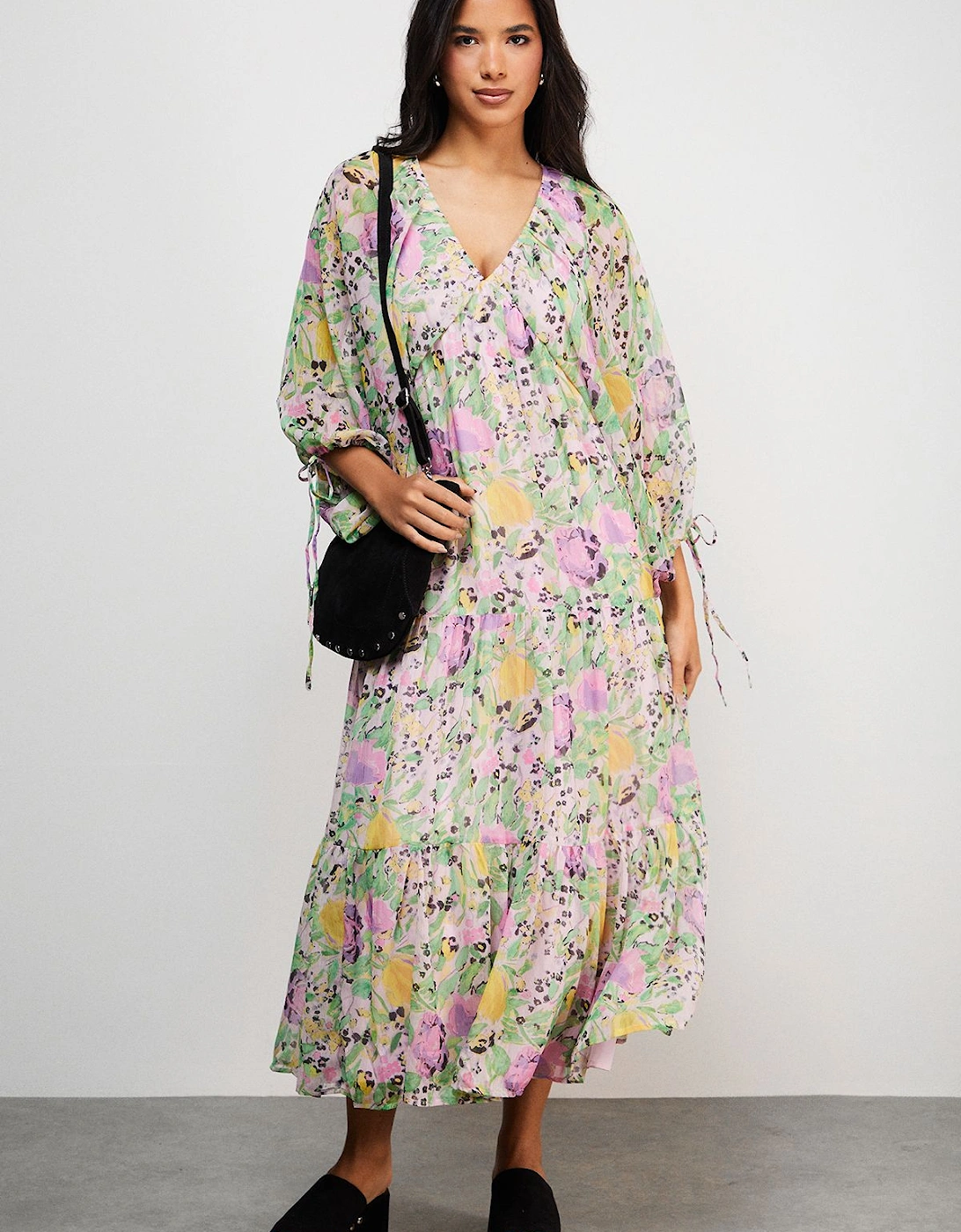 Chiffon Batwing Midi Dress, 2 of 1