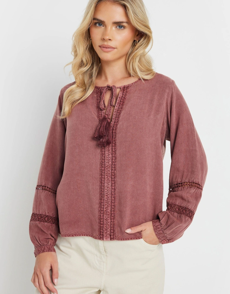 Petite Tie Neck Blouse
