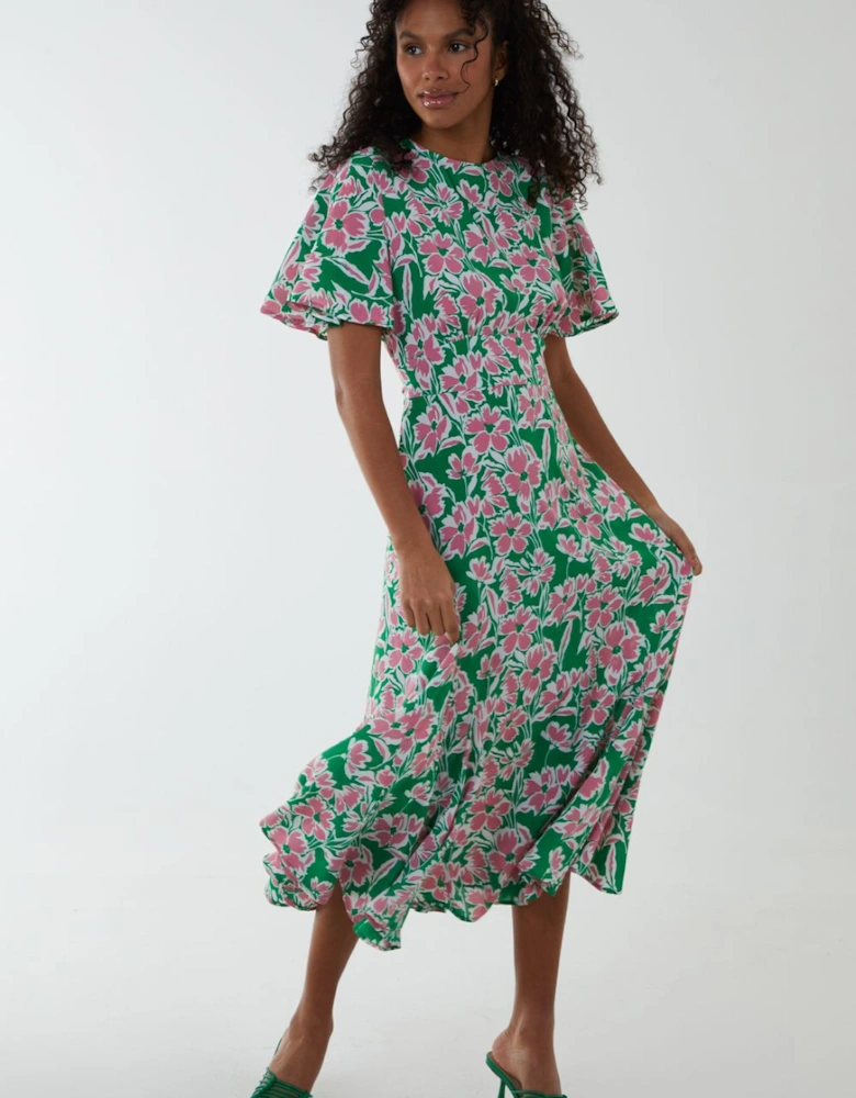 Midi Dress With Godet Insert