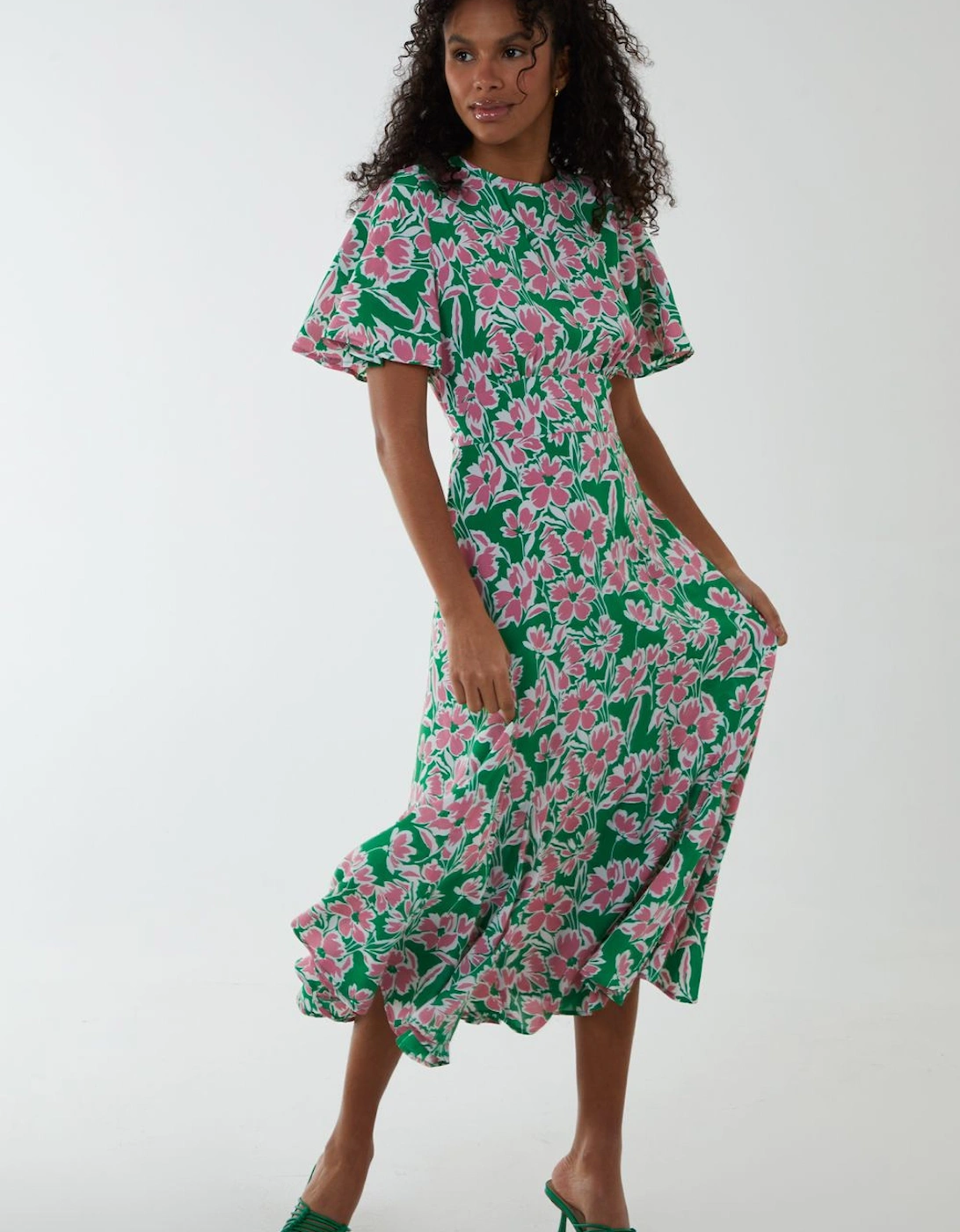 Midi Dress With Godet Insert, 2 of 1