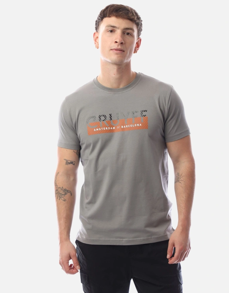 Glossy Chest Print T-Shirt