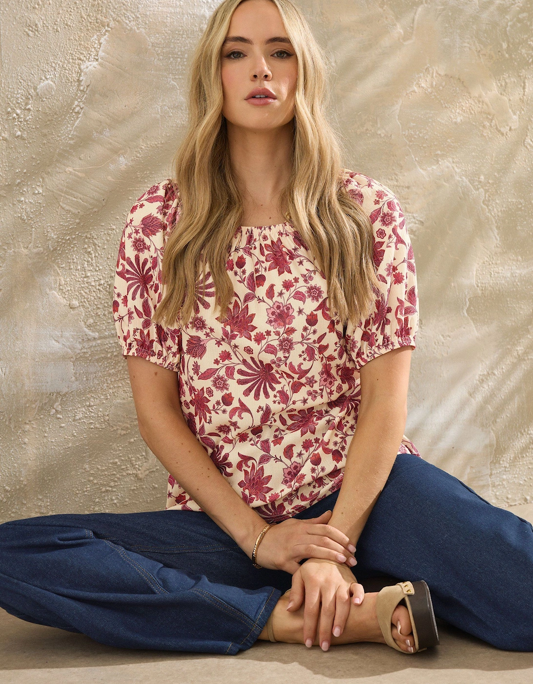 Tall Floral Tie Front Top, 2 of 1