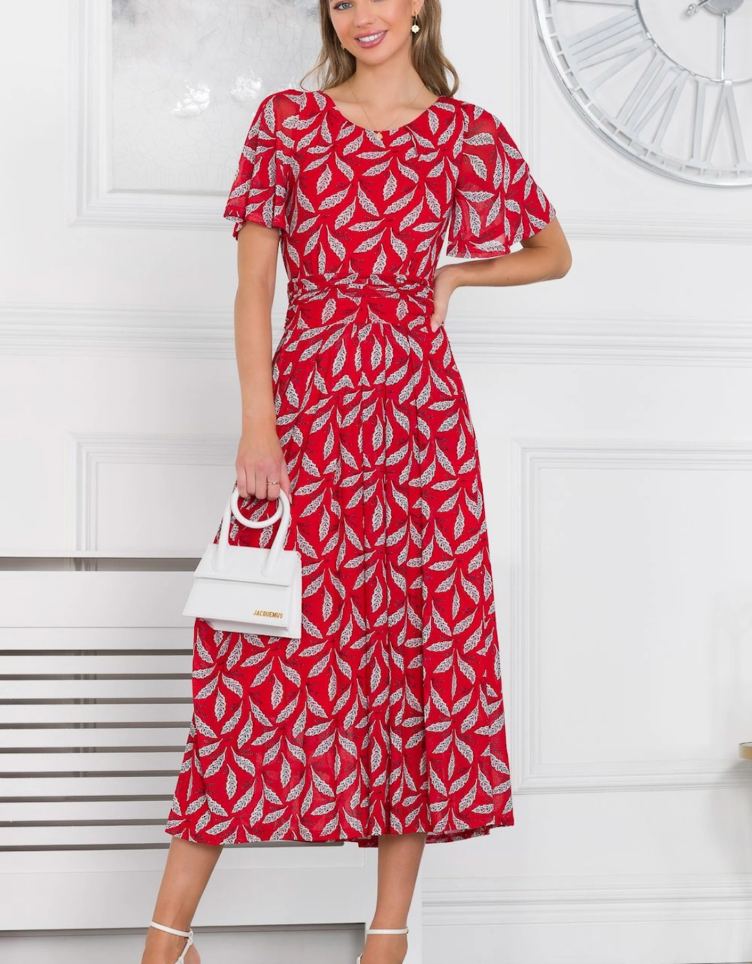 Raylina Leaf Print Mesh Maxi Dress, 2 of 1