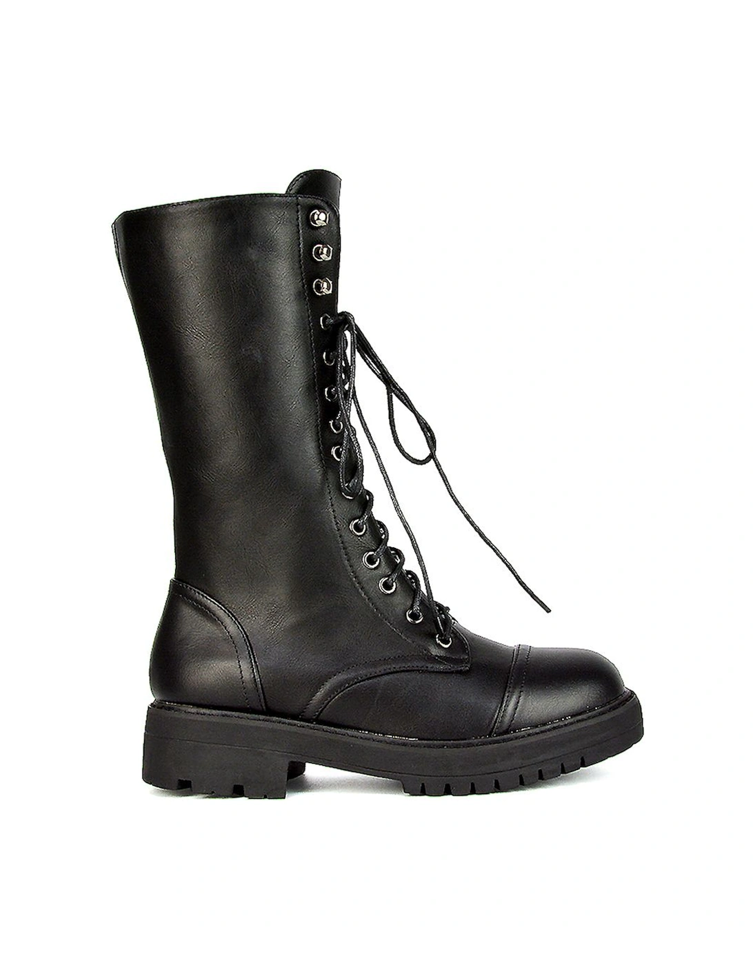 'Vera' Mid-Calf Combat Heeled Ankle Boots, 2 of 1
