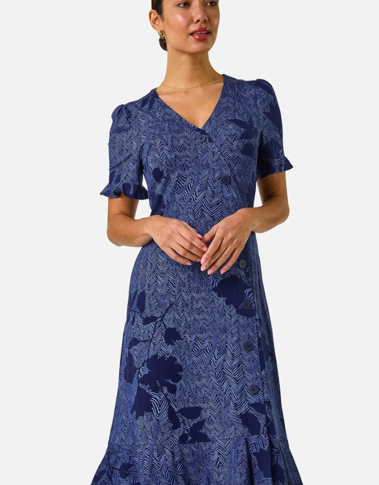 Floral Side Button Dress