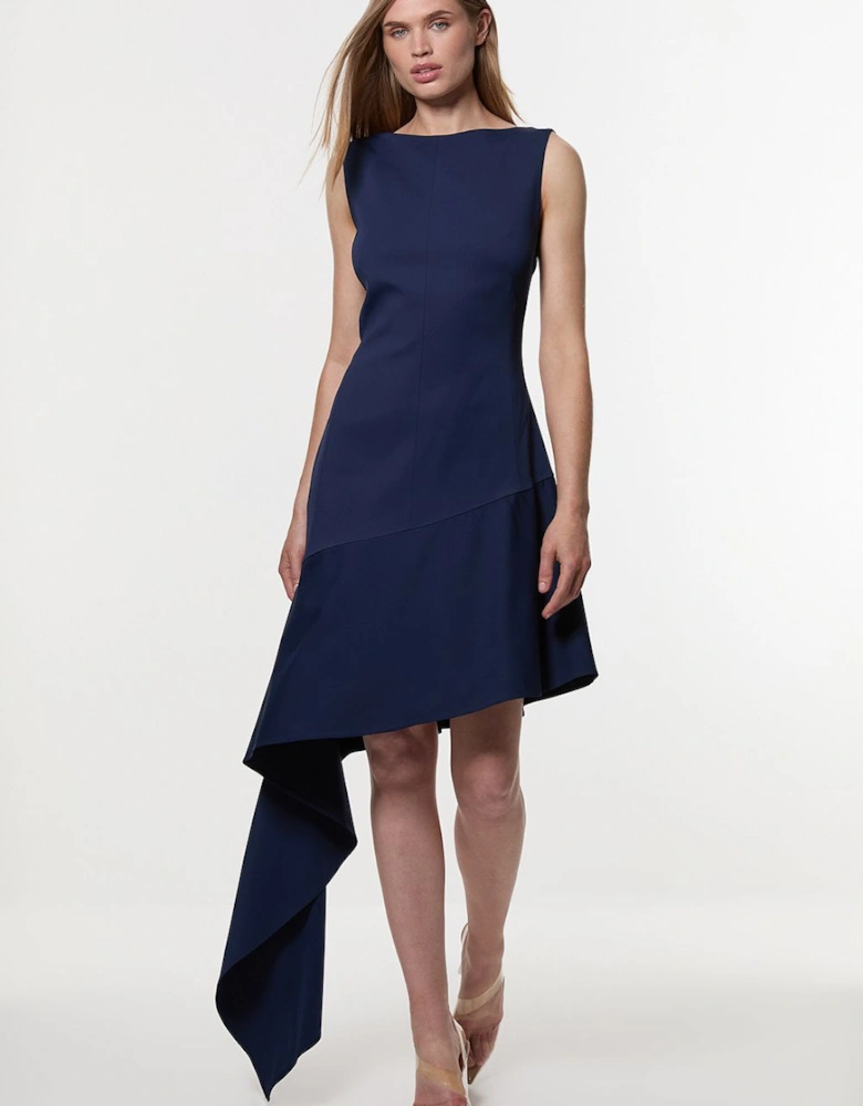 Digital Ophelia Polished Tailored Open Back Hem Detail Mini Dress