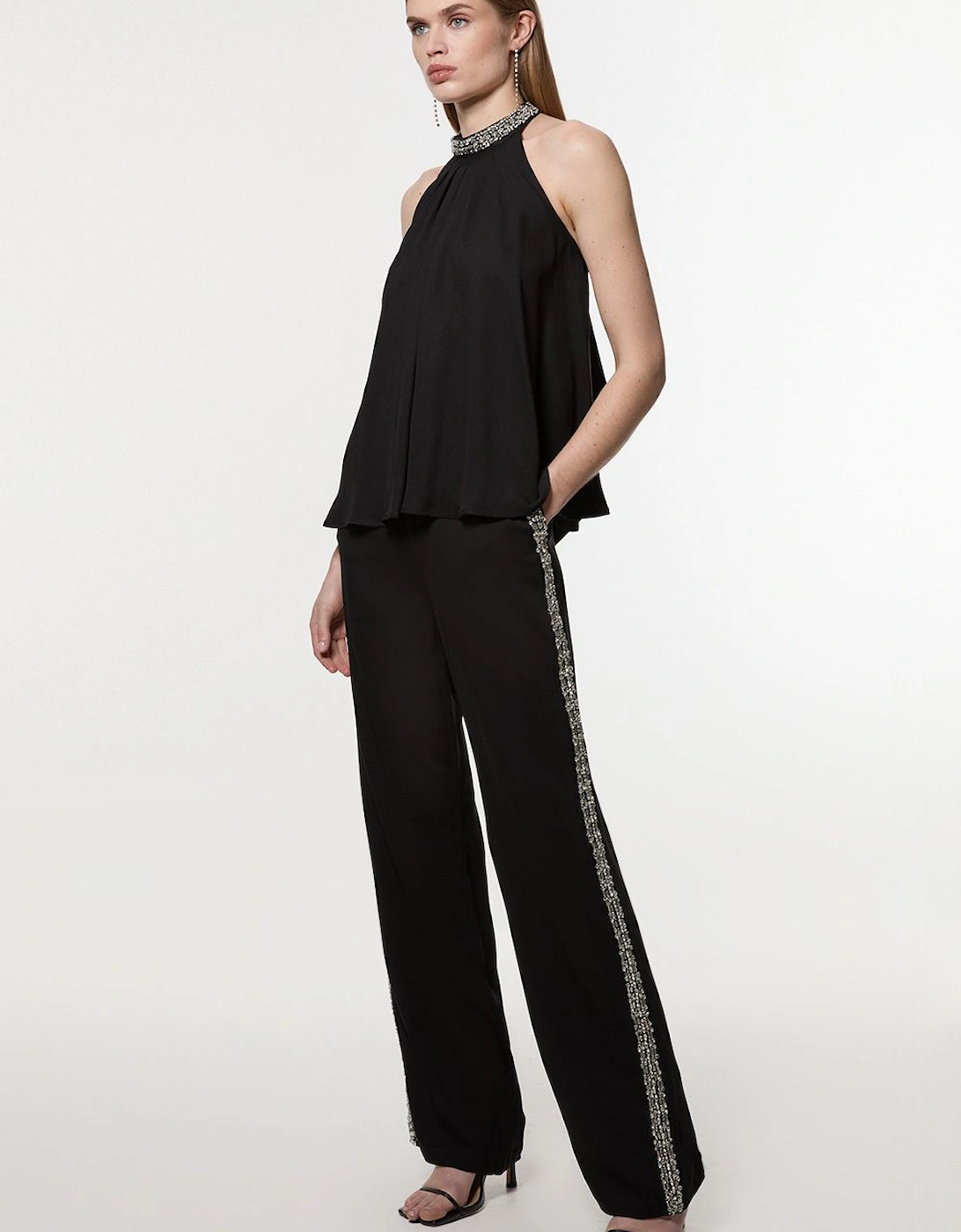 Hand Embellished Cady Woven Trouser, 2 of 1
