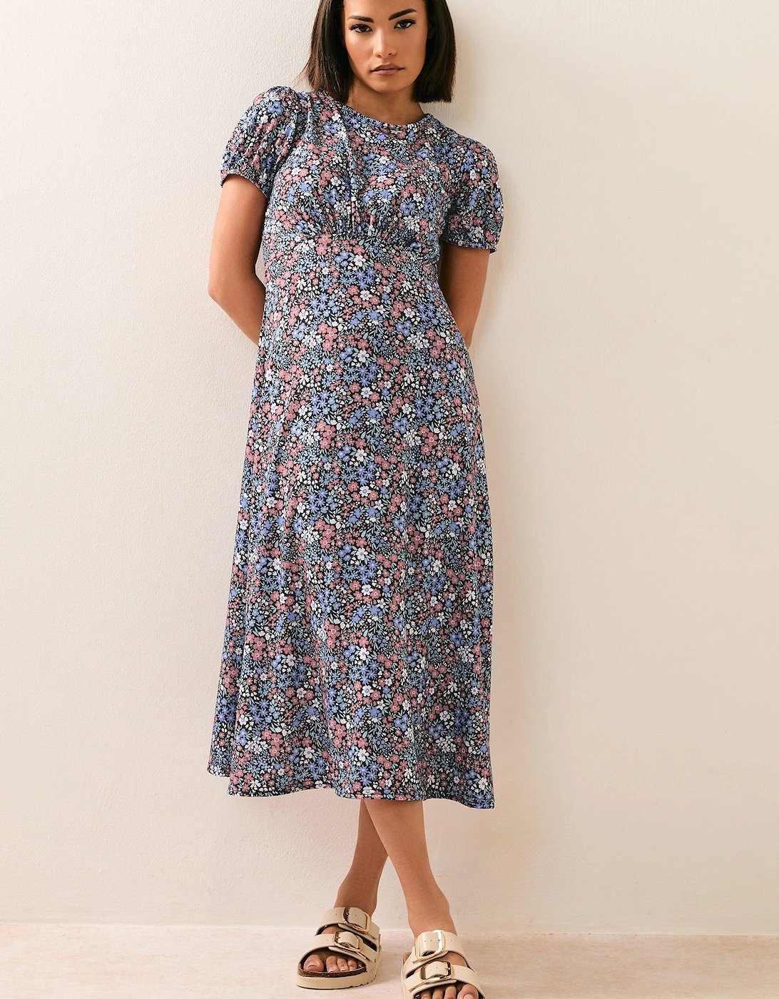 Petite Ditsy Floral Tea Dress, 2 of 1