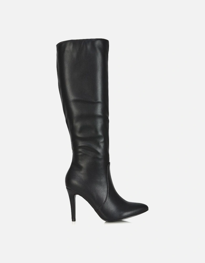 'Bree' Pointed Toe Zip-up Stiletto Heel Knee High Boots