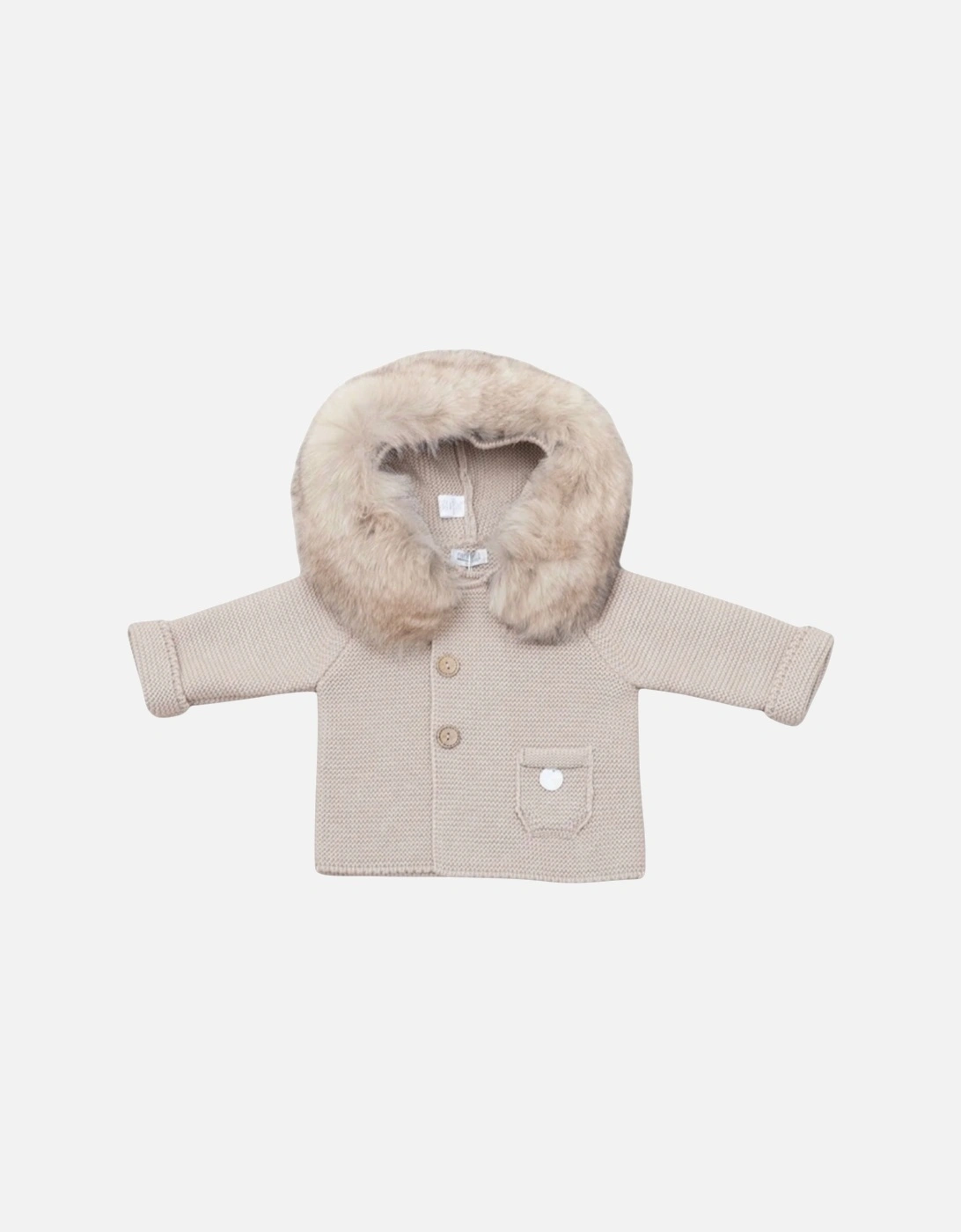 Camel Knit Natural Fur Cardigan, 5 of 4