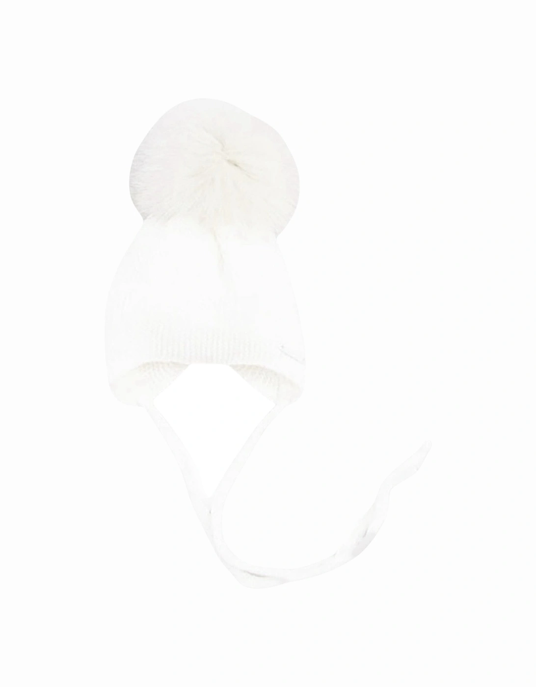 Ivory Knit Faux Fur Tie Hat, 4 of 3