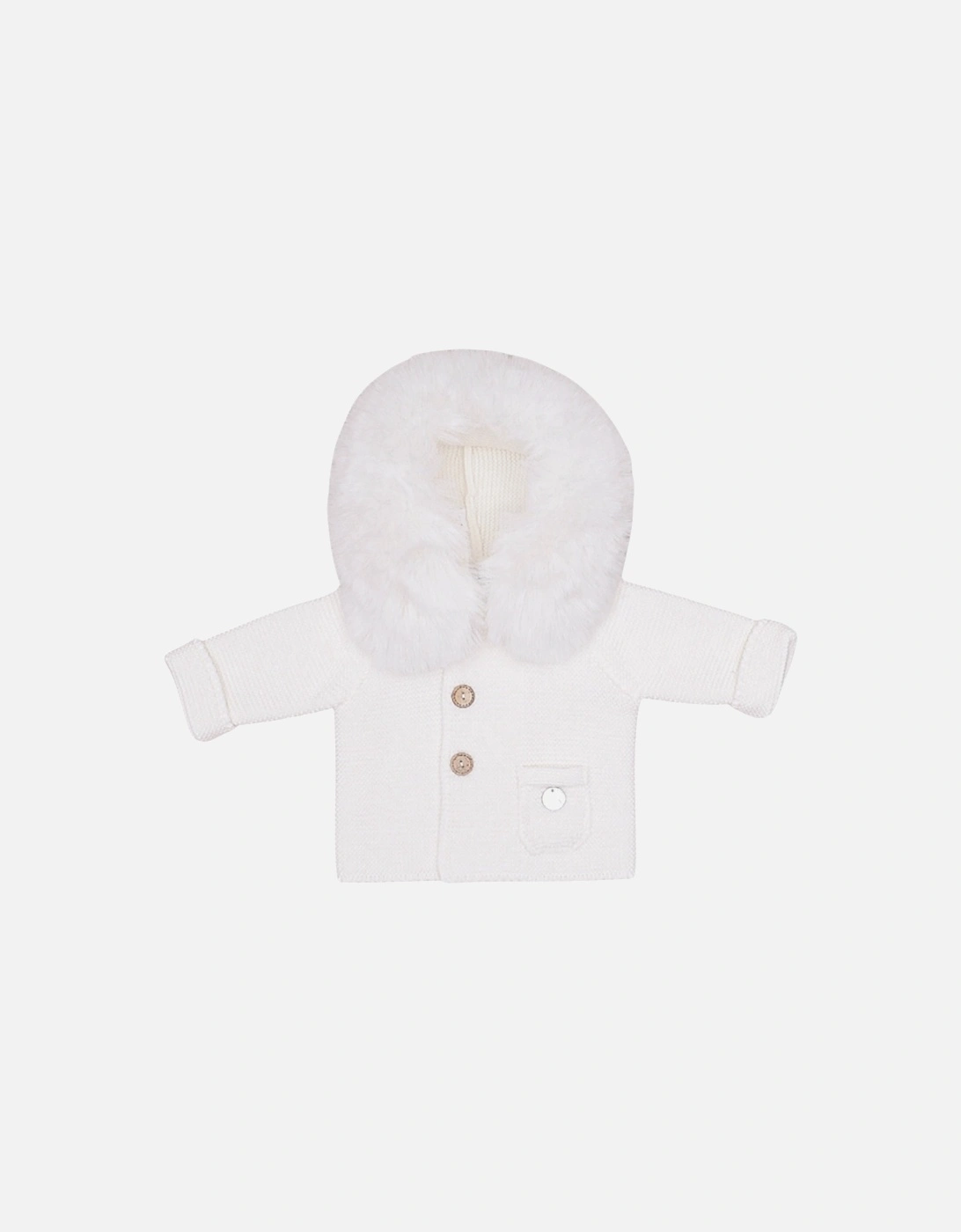 Ivory Knit Faux Fur Cardigan, 6 of 5
