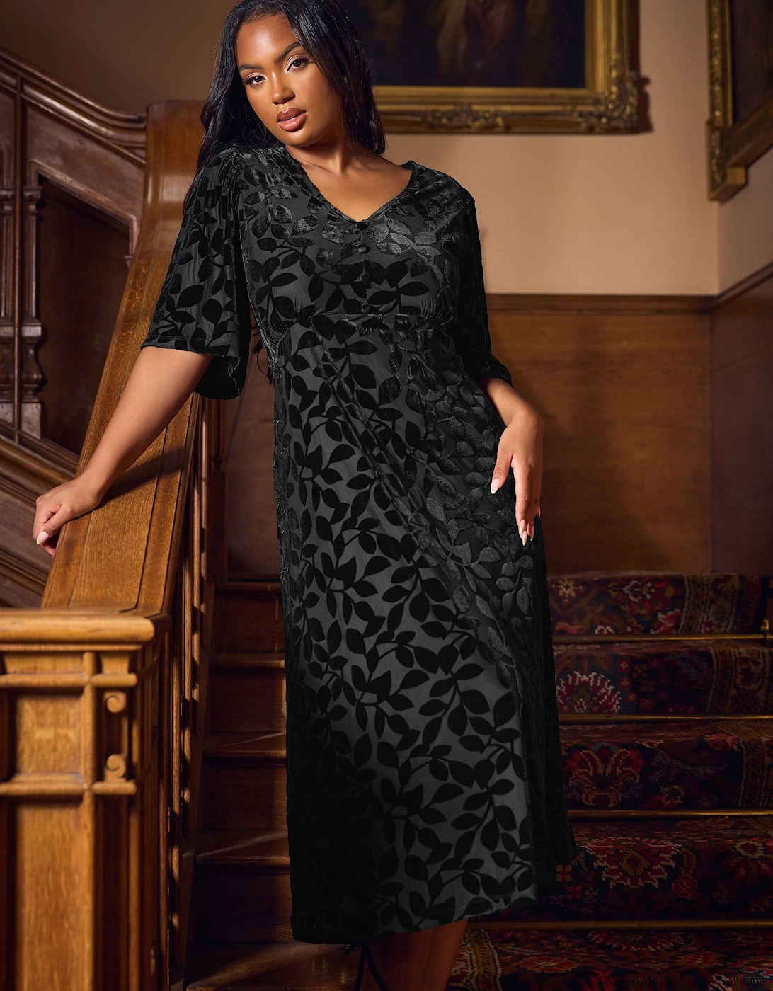 Velvet Devore Midaxi Dress, 2 of 1