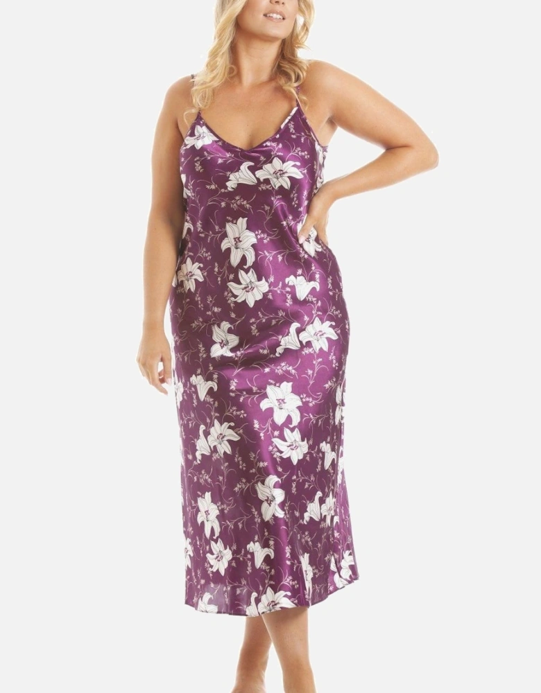 Lilly Floral Print Satin Chemise