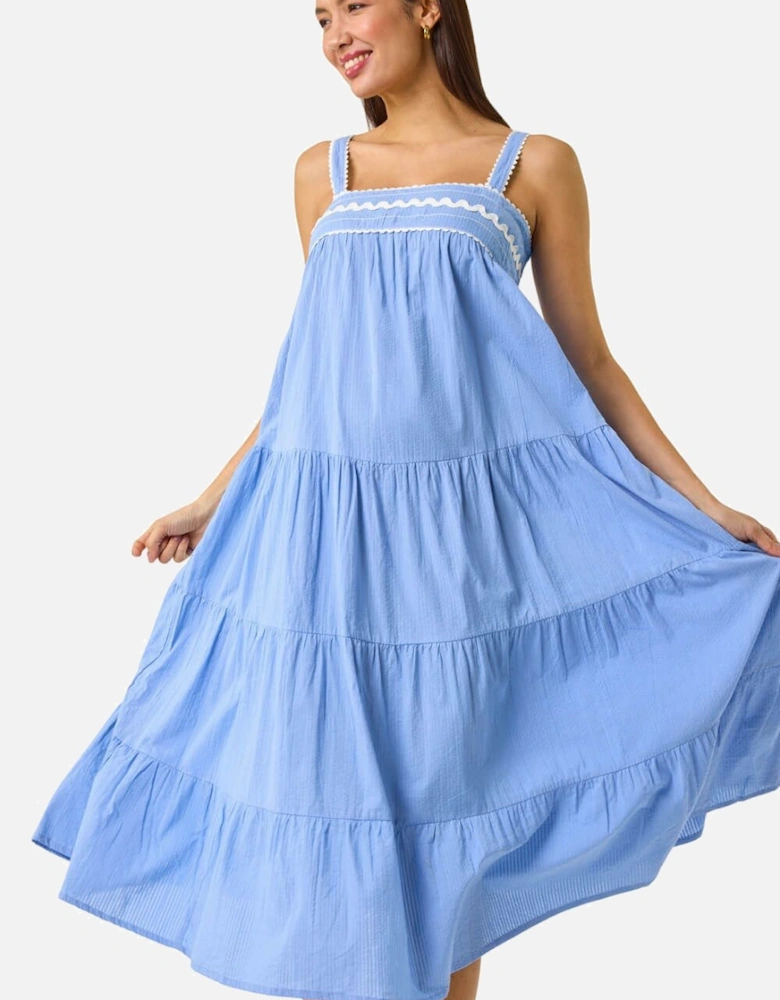 Ric Rac Trim Midi Dress