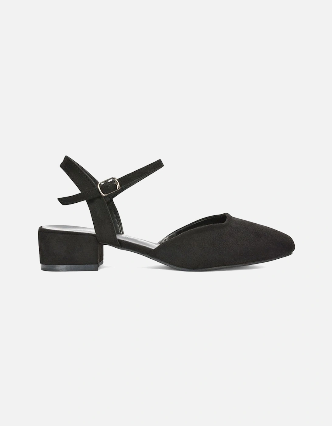 'Hilary' Square Closed Toe Strappy Court Shoe Low Heels, 2 of 1