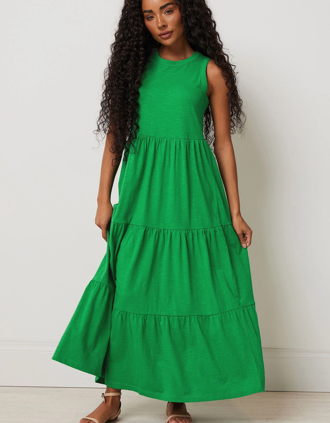 Petite Sleeveless Tiered Maxi Dress, 2 of 1