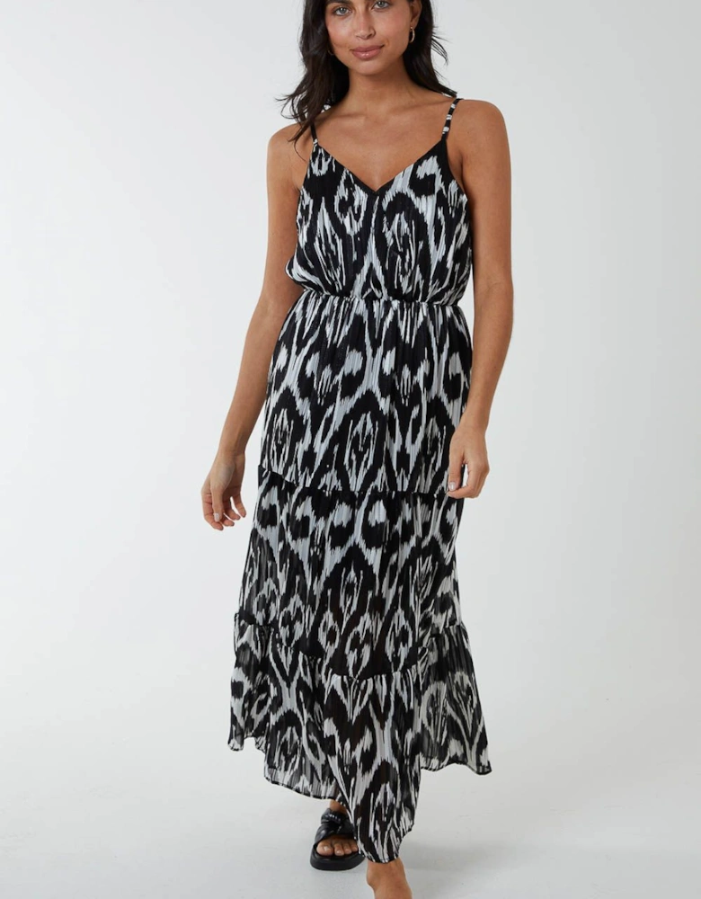 Brushed Print Wrap Dress