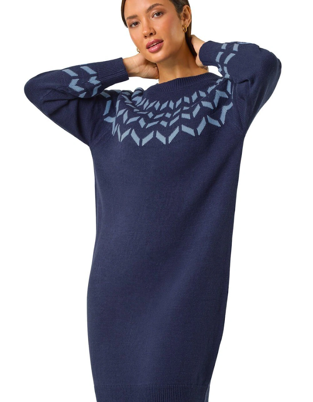 Chevron Print Knit Dress, 2 of 1