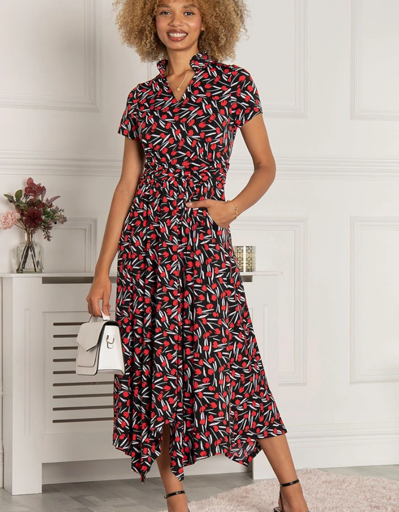 V Neck Hanky Maxi Dress