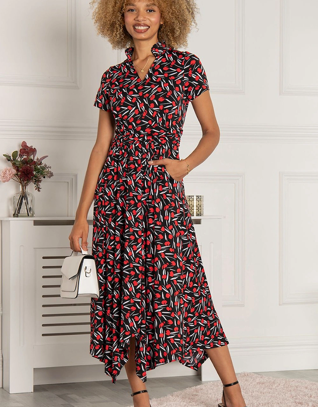 V Neck Hanky Maxi Dress, 2 of 1