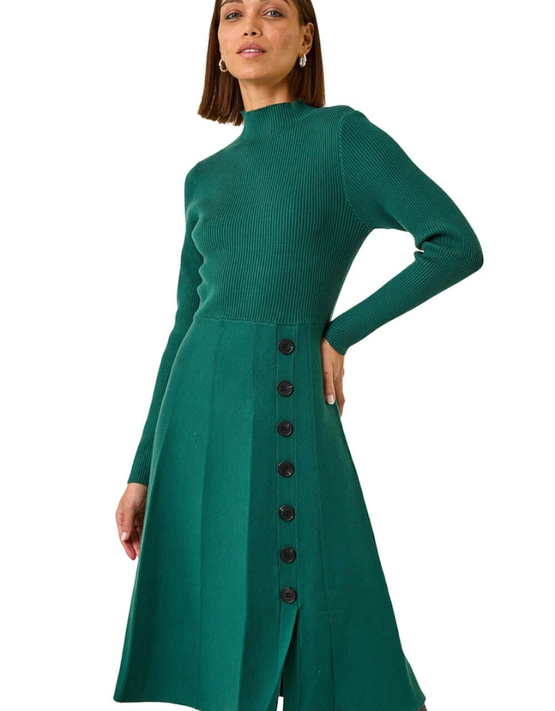 Button Detail Knitted Dress