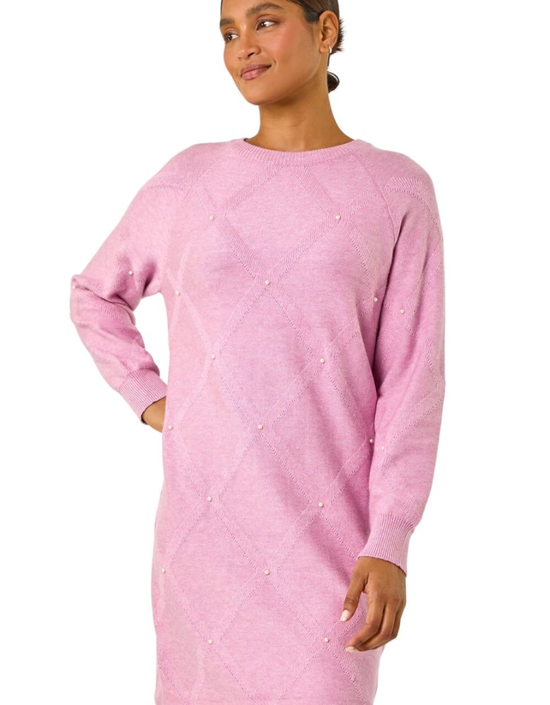 Pearl Embellished Jumper Dress
