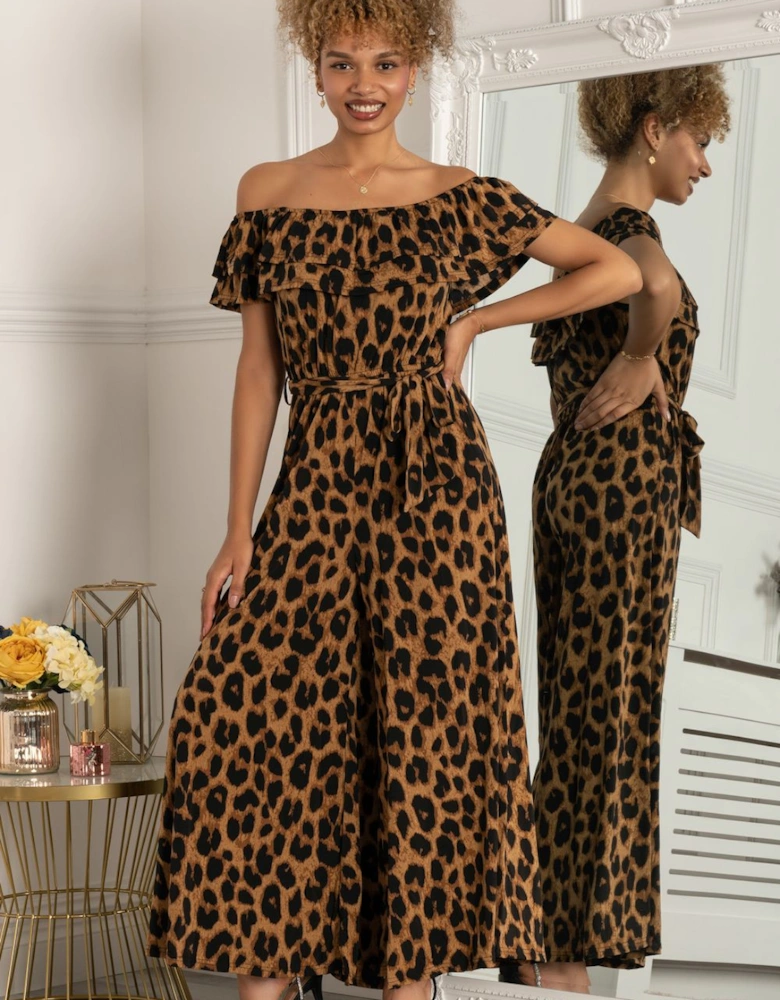 Ruffle Neck Jersey Jumpsuit