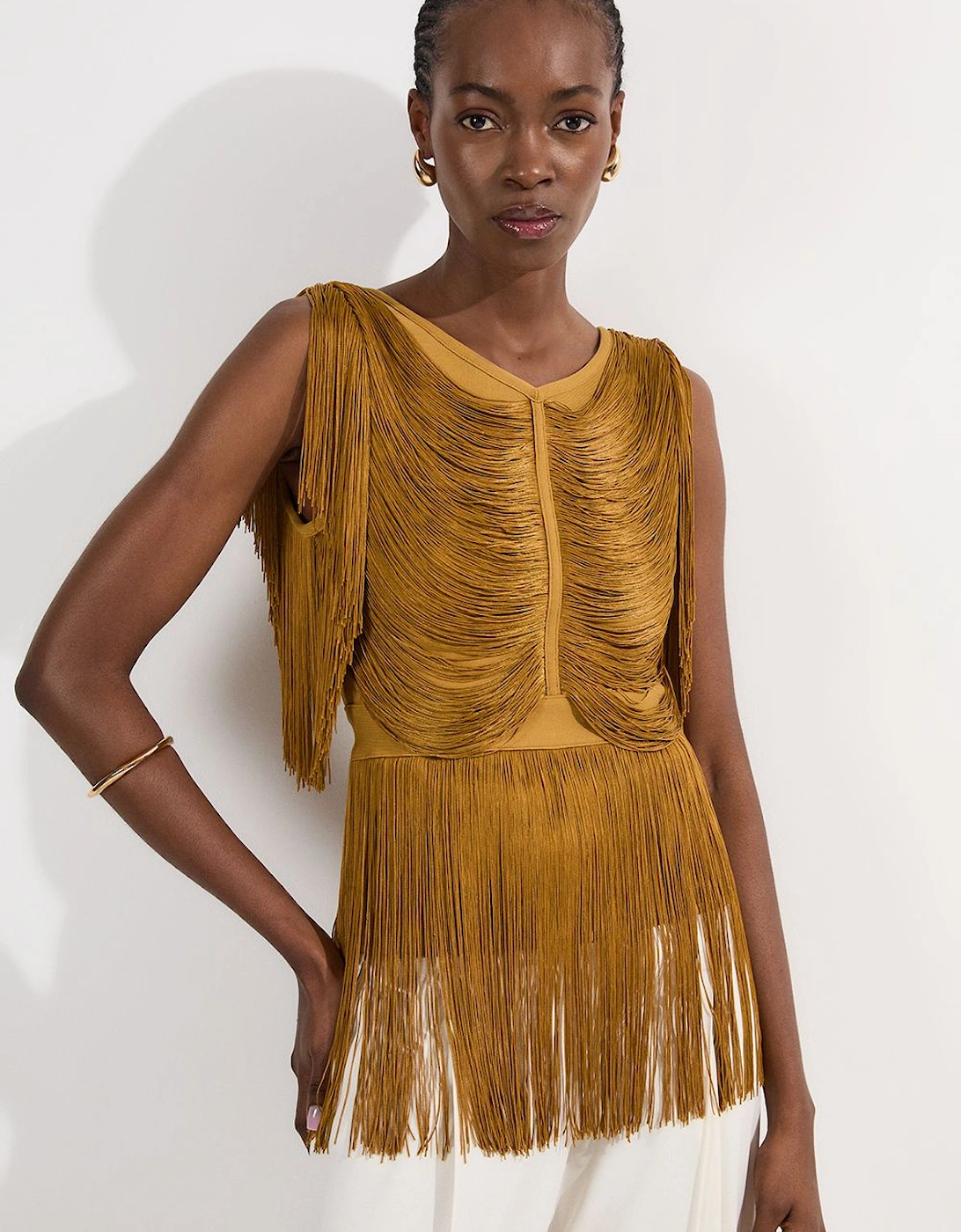 Draped Fringe Knitted Top, 2 of 1